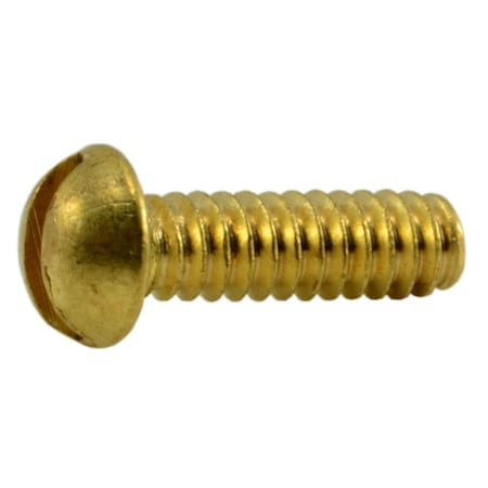 Midwest Fastener #4-40 x 3/8 in Slotted Round Machine Screw, Plain Brass, 60 PK 62173